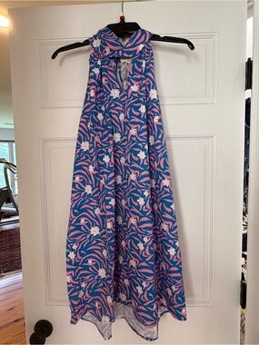 Umgee Blue & Pink Floral Halter Dress